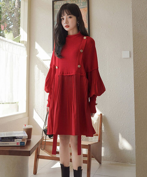 Lantern Sleeve Dress